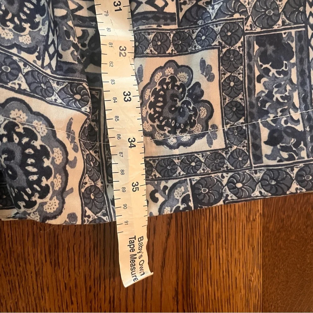 Abercrombie & Fitch Blue and White Printed A-Line Midi Skirt Set